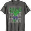 imageMarvel Hulk Retro Ugly Christmas Sweater Graphic TShirt TShirtAsphalt Grey