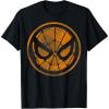 imageMarvel SpiderMan Face Web Logo Orange Halloween TShirtBlack