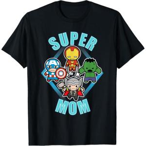 imageMarvel Comics Classic Mothers Day Kawaii Avengers Super Mom TShirtBlack