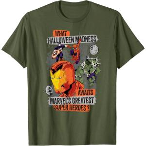imageMarvel Halloween Madness Awaits the Greatest Super Heroes TShirtOlive Green