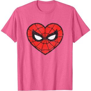 imageMarvel SpiderMan Heart TShirtPink Heather