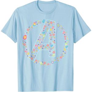 imageMarvel Super Heroes Avengers Easter Eggs ALogo Icon Symbol TShirtBaby Blue