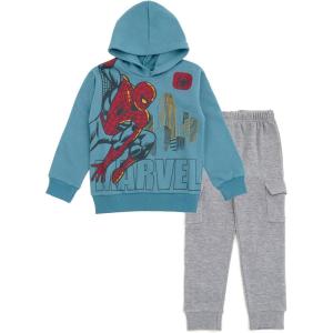 imageMarvel Avengers SpiderMan Fleece Pullover Hoodie and Jogger Pants Outfit Set Toddler to Big Kid Sizes 2T  1820Blue  Gray  Spiderman