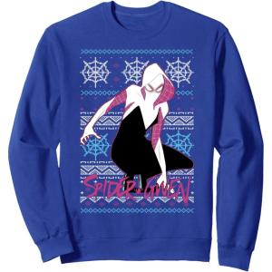 imageMarvel Spider Gwen Ugly Christmas Sweater Sweatshirt SweatshirtRoyal Blue