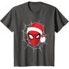 imageMarvel Comics SpiderMan Christmas Face Portrait TShirtAsphalt Grey