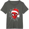 imageMarvel Comics SpiderMan Christmas Face Portrait TShirtAsphalt Grey
