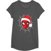 imageMarvel Comics SpiderMan Christmas Face Portrait TShirtAsphalt Grey