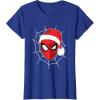 imageMarvel Comics SpiderMan Christmas Face Portrait TShirtRoyal Blue