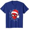 imageMarvel Comics SpiderMan Christmas Face Portrait TShirtRoyal Blue