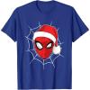 imageMarvel Comics SpiderMan Christmas Face Portrait TShirtRoyal Blue