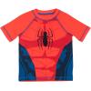 imageMarvel Raglan Rash Guard and Swim Trunks UPF 50 Outfit Set Toddler to Big Kid Sizes 2T  1820Spiderman  Red  Blue