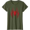 imageMarvel SpiderMan Miles Morales Game Spider Icon TShirtOlive Green