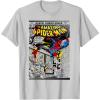 imageMarvel SpiderMan Classic Retro Paint Splat Comic TShirt TShirtSilver Grey