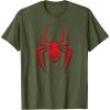 imageMarvel SpiderMan Miles Morales Game Spider Icon TShirtOlive Green