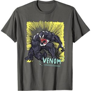 imageMarvel Venom Graphic Pop Marker Colour TShirtAsphalt Grey