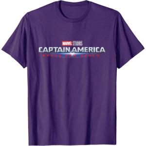 imageMarvel Studios Captain America Brave New World Movie Logo TShirtPurple