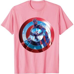 imageMarvel Captain America 4 Brave New World Shield Reflection TShirtPink