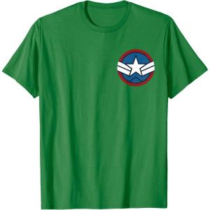 imageMarvel Captain America Brave New World Distressed Star Icon TShirtKelly Green